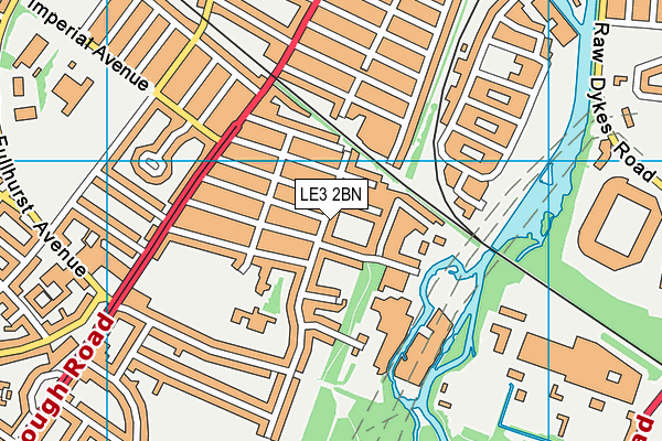 LE3 2BN map - OS VectorMap District (Ordnance Survey)