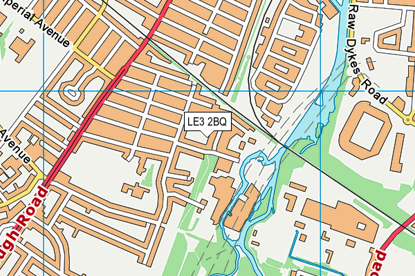 LE3 2BQ map - OS VectorMap District (Ordnance Survey)