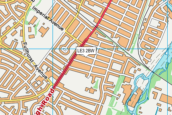 LE3 2BW map - OS VectorMap District (Ordnance Survey)