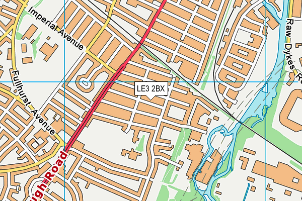 LE3 2BX map - OS VectorMap District (Ordnance Survey)