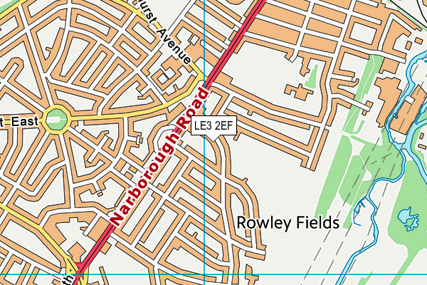 LE3 2EF map - OS VectorMap District (Ordnance Survey)