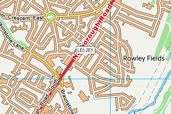 LE3 2EY map - OS VectorMap District (Ordnance Survey)