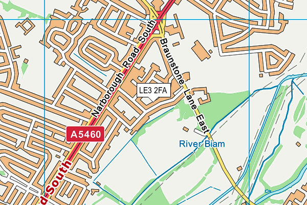 LE3 2FA map - OS VectorMap District (Ordnance Survey)