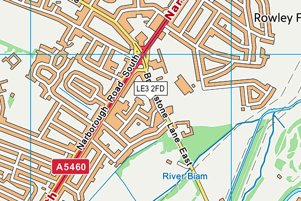 Ellesmere College map (LE3 2FD) - OS VectorMap District (Ordnance Survey)