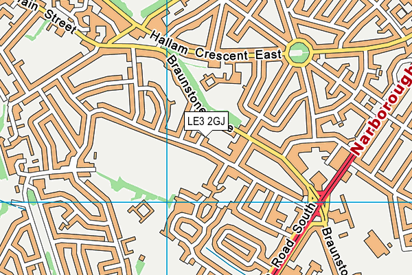 LE3 2GJ map - OS VectorMap District (Ordnance Survey)