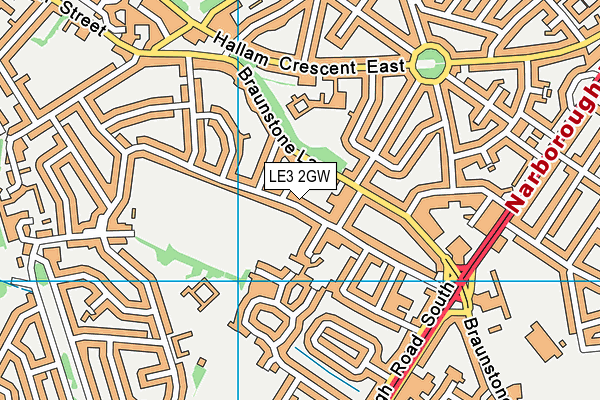LE3 2GW map - OS VectorMap District (Ordnance Survey)