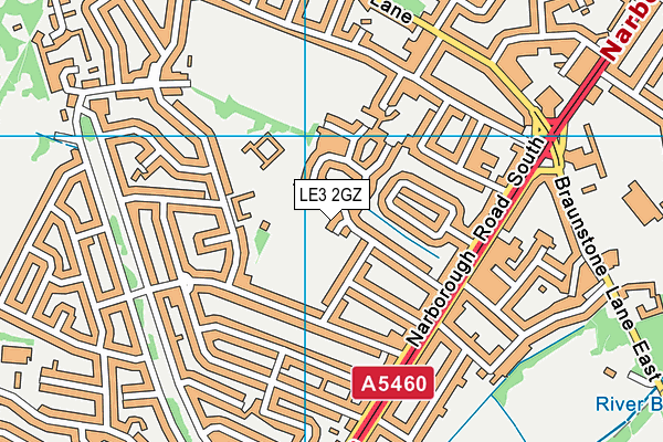 LE3 2GZ map - OS VectorMap District (Ordnance Survey)