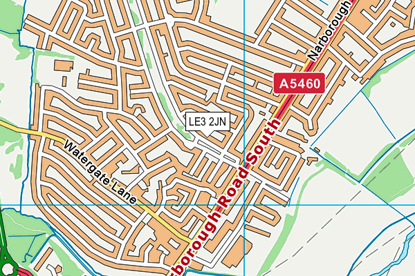LE3 2JN map - OS VectorMap District (Ordnance Survey)