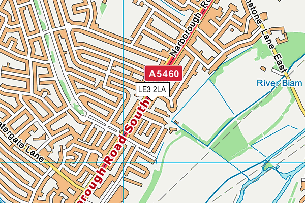 LE3 2LA map - OS VectorMap District (Ordnance Survey)