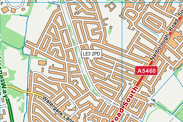 LE3 2PD map - OS VectorMap District (Ordnance Survey)