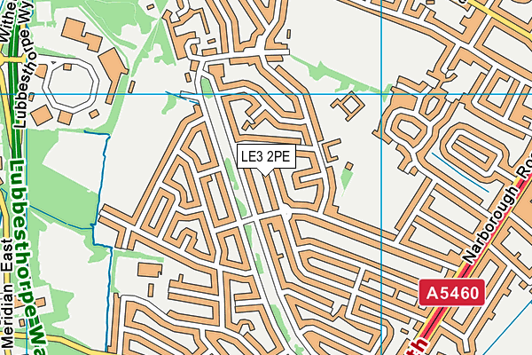 LE3 2PE map - OS VectorMap District (Ordnance Survey)