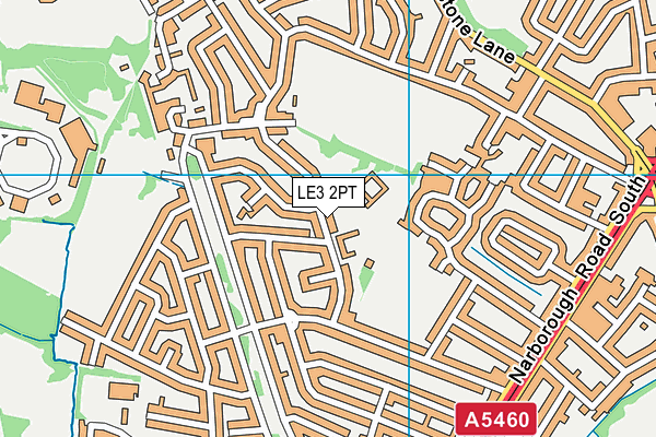 LE3 2PT map - OS VectorMap District (Ordnance Survey)
