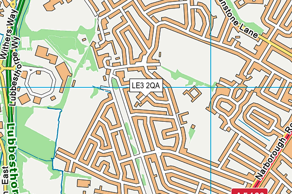 LE3 2QA map - OS VectorMap District (Ordnance Survey)