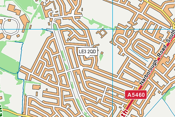 LE3 2QD map - OS VectorMap District (Ordnance Survey)