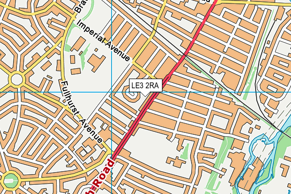 LE3 2RA map - OS VectorMap District (Ordnance Survey)