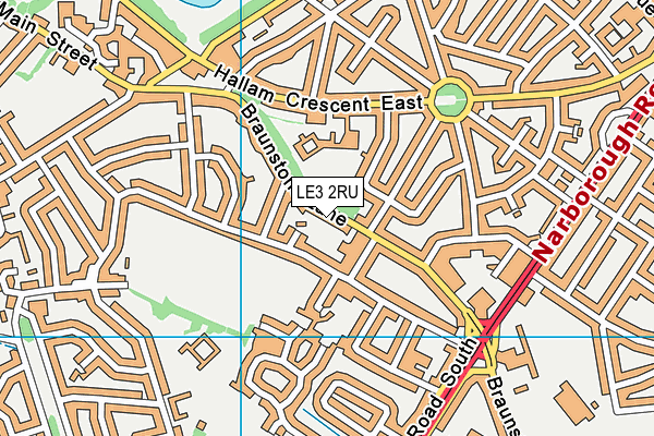 LE3 2RU map - OS VectorMap District (Ordnance Survey)