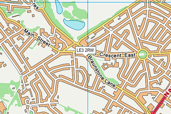 LE3 2RW map - OS VectorMap District (Ordnance Survey)