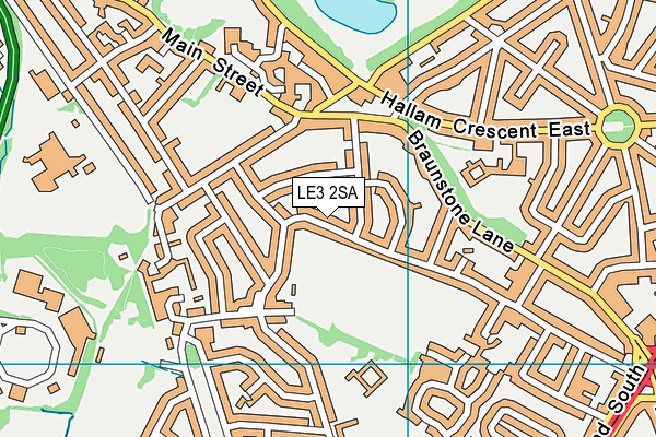 LE3 2SA map - OS VectorMap District (Ordnance Survey)