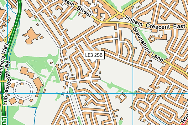 LE3 2SB map - OS VectorMap District (Ordnance Survey)