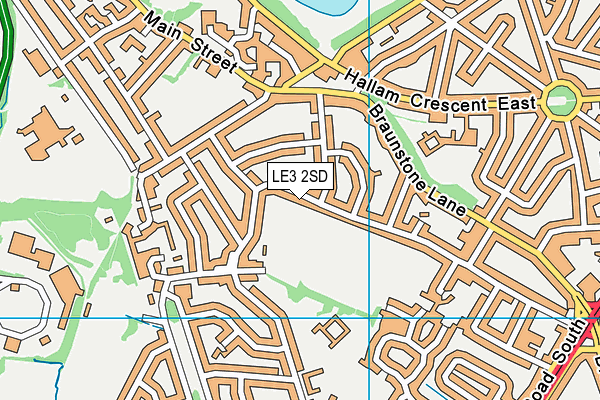 LE3 2SD map - OS VectorMap District (Ordnance Survey)