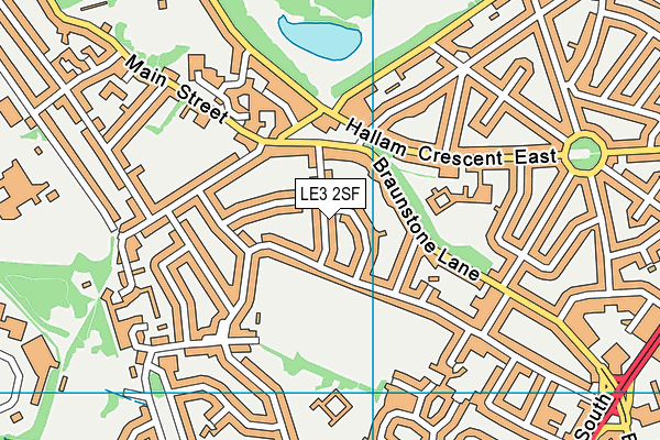 LE3 2SF map - OS VectorMap District (Ordnance Survey)