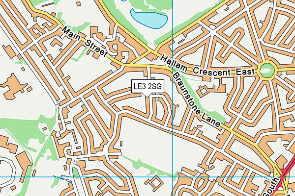 LE3 2SG map - OS VectorMap District (Ordnance Survey)