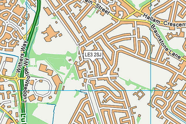 LE3 2SJ map - OS VectorMap District (Ordnance Survey)