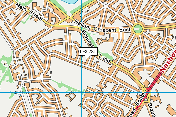 LE3 2SL map - OS VectorMap District (Ordnance Survey)