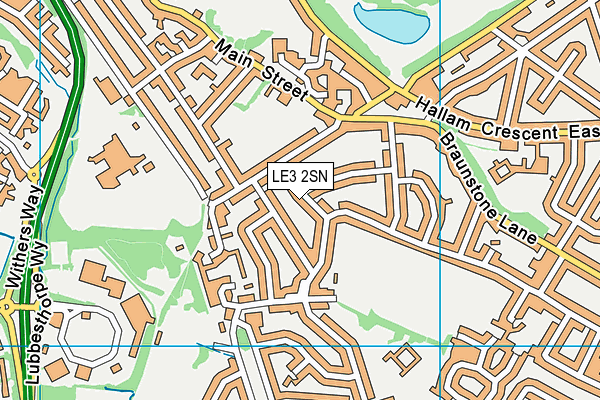 LE3 2SN map - OS VectorMap District (Ordnance Survey)