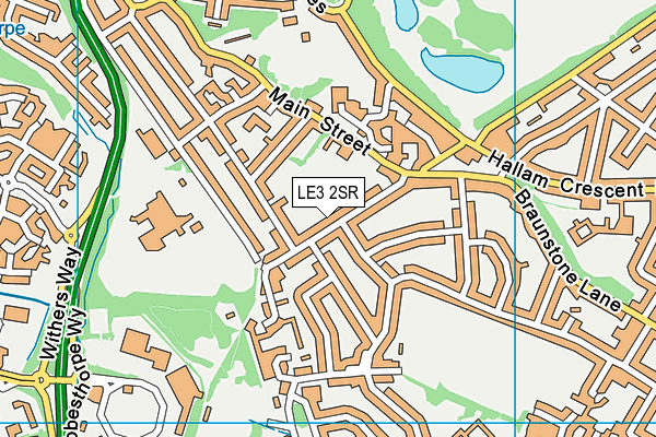 LE3 2SR map - OS VectorMap District (Ordnance Survey)