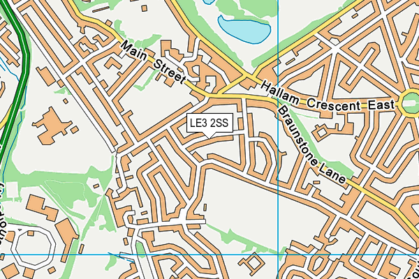 LE3 2SS map - OS VectorMap District (Ordnance Survey)