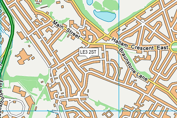 LE3 2ST map - OS VectorMap District (Ordnance Survey)