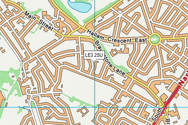LE3 2SU map - OS VectorMap District (Ordnance Survey)