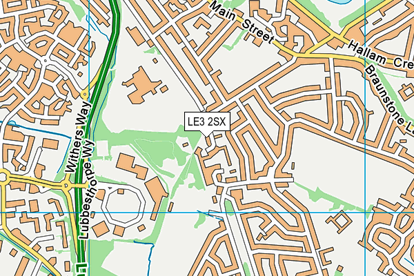 LE3 2SX map - OS VectorMap District (Ordnance Survey)