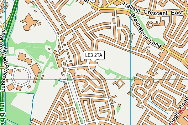 LE3 2TA map - OS VectorMap District (Ordnance Survey)
