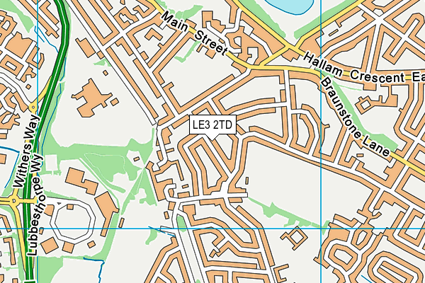 LE3 2TD map - OS VectorMap District (Ordnance Survey)