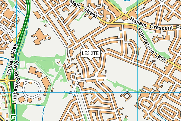 LE3 2TE map - OS VectorMap District (Ordnance Survey)