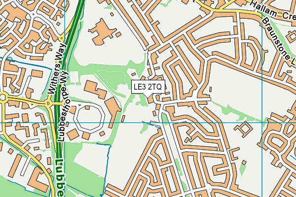 LE3 2TQ map - OS VectorMap District (Ordnance Survey)
