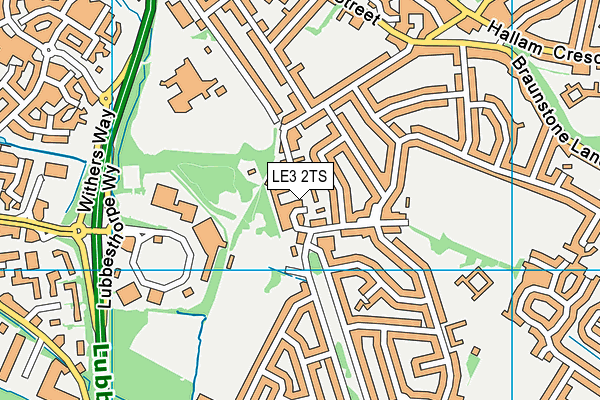 LE3 2TS map - OS VectorMap District (Ordnance Survey)