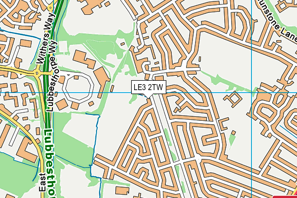LE3 2TW map - OS VectorMap District (Ordnance Survey)