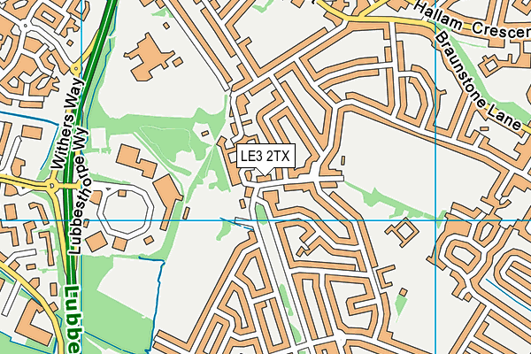 LE3 2TX map - OS VectorMap District (Ordnance Survey)