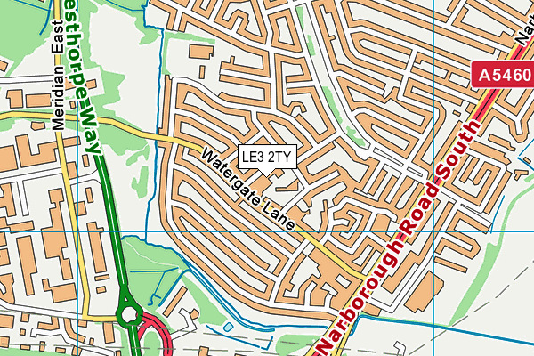 LE3 2TY map - OS VectorMap District (Ordnance Survey)