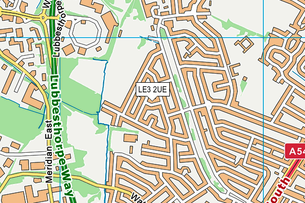LE3 2UE map - OS VectorMap District (Ordnance Survey)