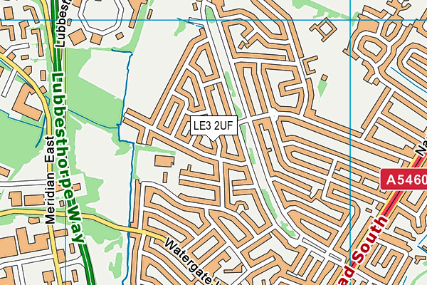 LE3 2UF map - OS VectorMap District (Ordnance Survey)