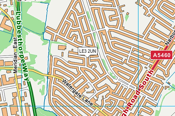 LE3 2UN map - OS VectorMap District (Ordnance Survey)