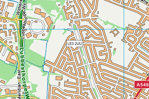 LE3 2UU map - OS VectorMap District (Ordnance Survey)