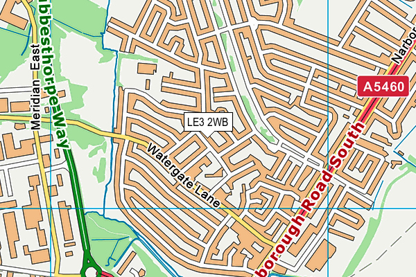 LE3 2WB map - OS VectorMap District (Ordnance Survey)
