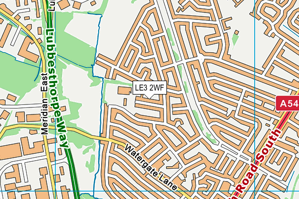 LE3 2WF map - OS VectorMap District (Ordnance Survey)