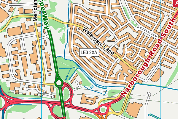 LE3 2XA map - OS VectorMap District (Ordnance Survey)