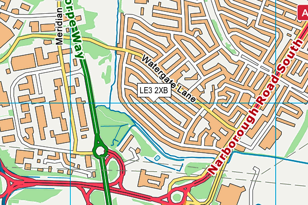 LE3 2XB map - OS VectorMap District (Ordnance Survey)